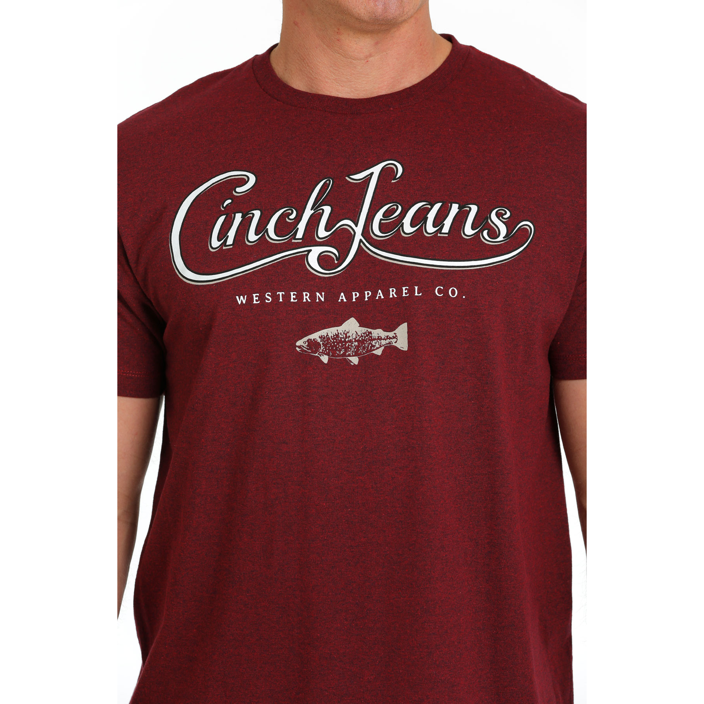 Cinch® Men's Graphic Logo Heather Burgundy T- Shirt MTT1690552