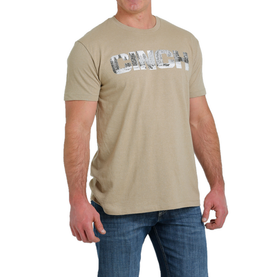 Cinch® Men's Logo Graphic Heather Tan T-Shirt MTT1690555