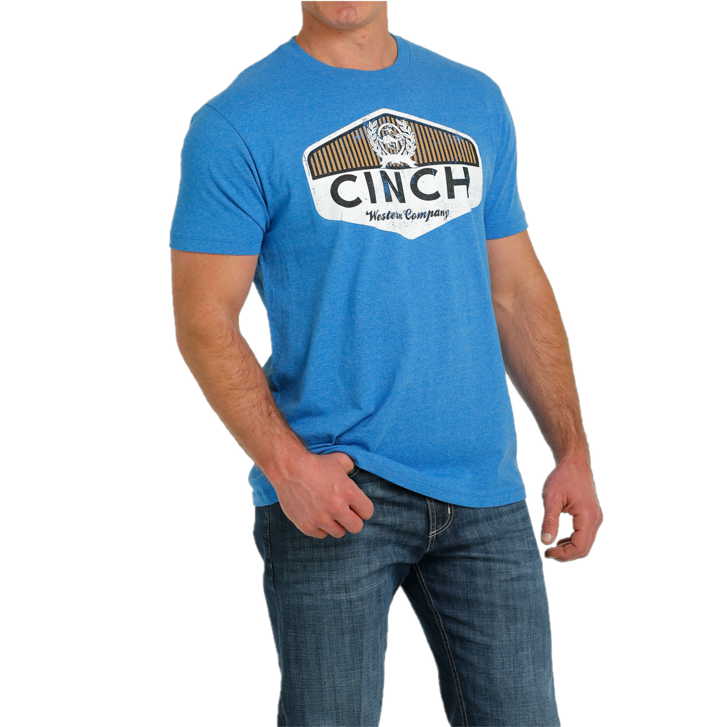 Cinch® Men's Logo Graphic Heather Blue T-Shirt MTT1690556
