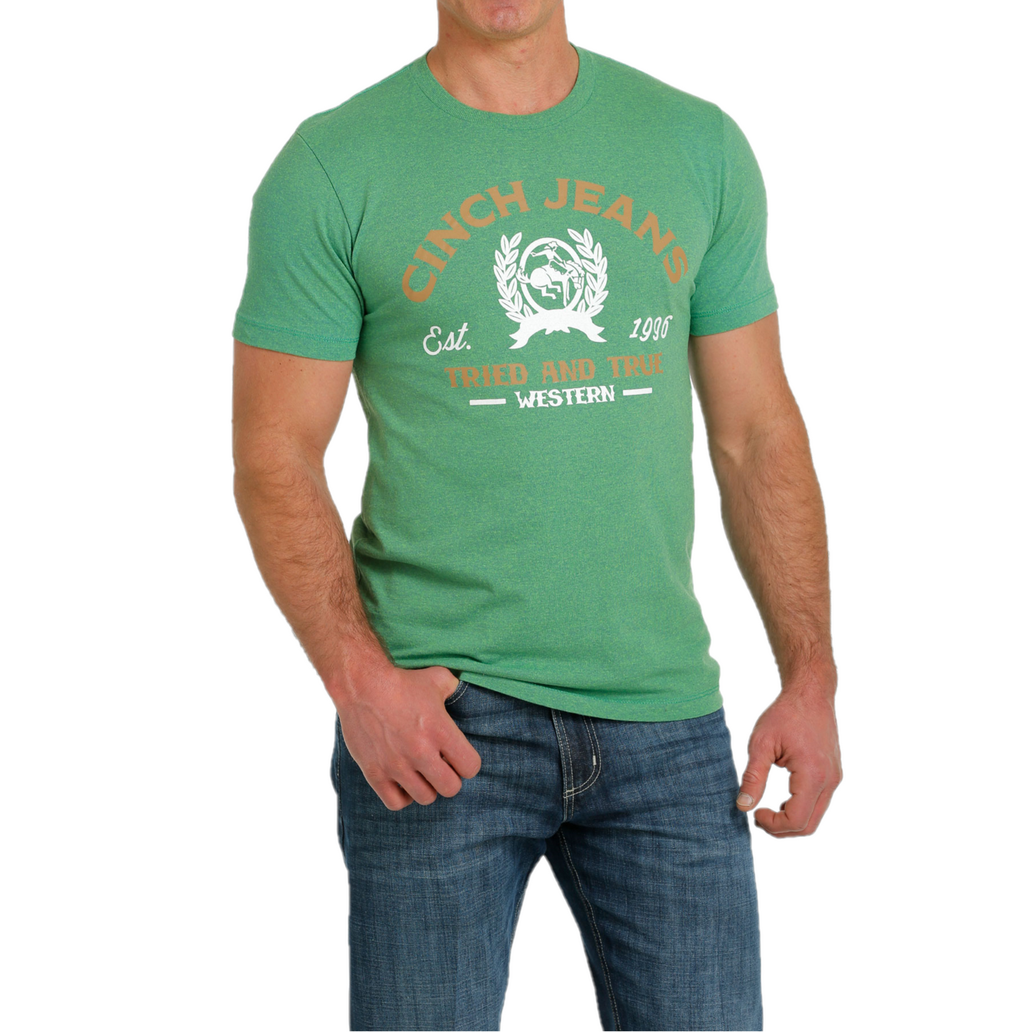 Cinch® Men's Logo Graphic Heather Green T-Shirt MTT1690558