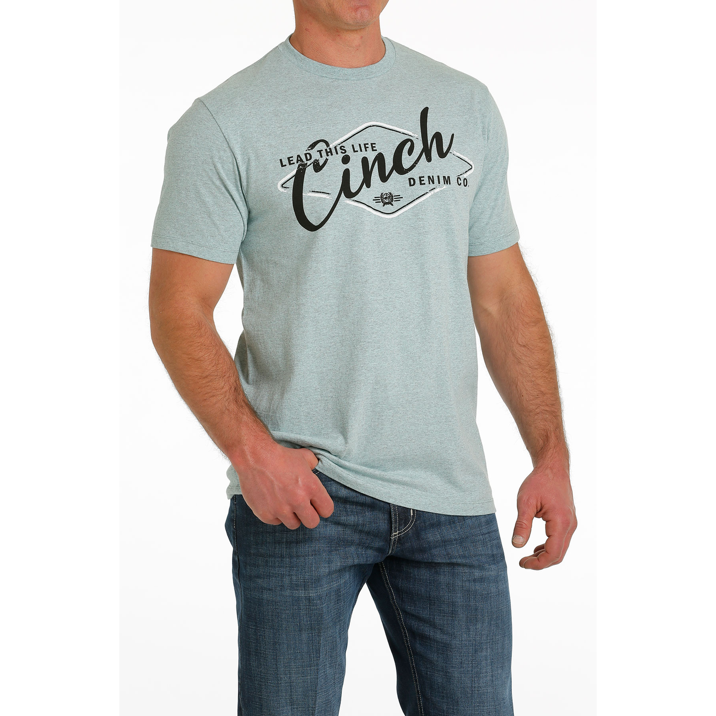 Cinch® Men's Teal "Lead This Life" Logo Graphic T-Shirt MTT1690560