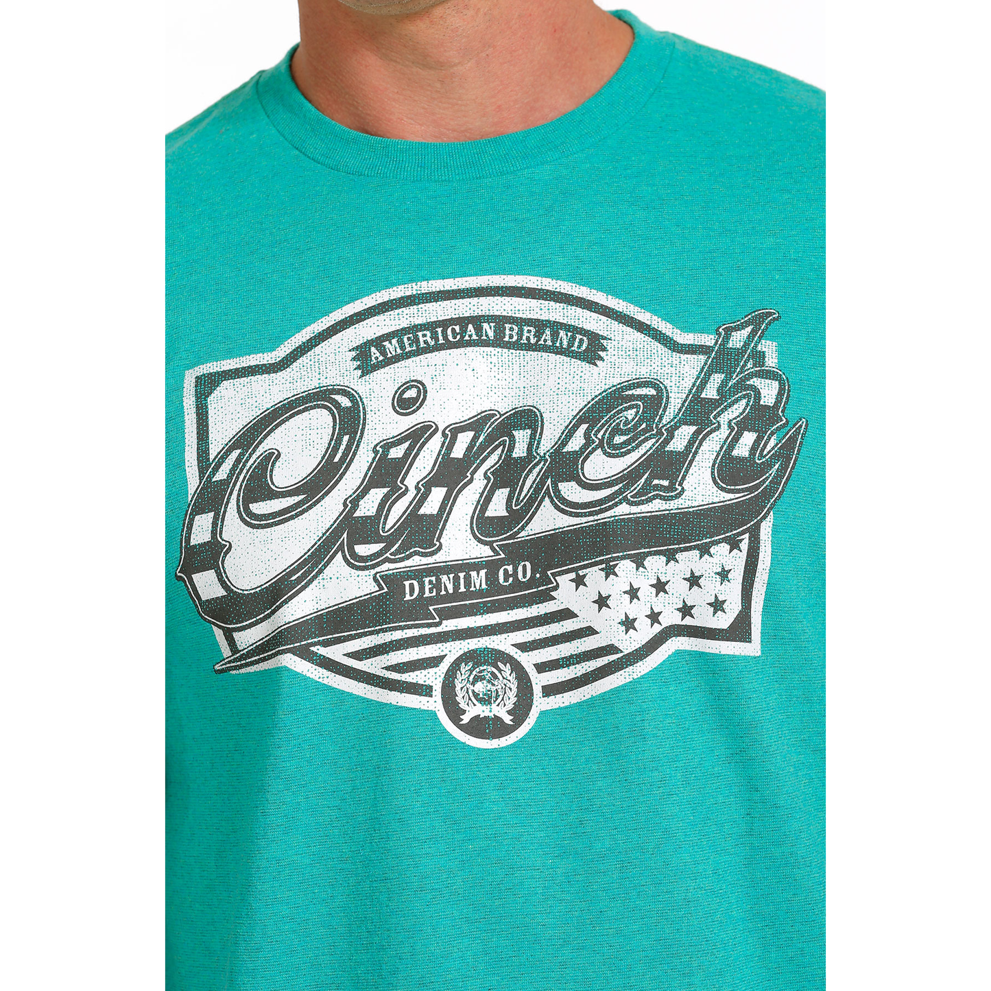Cinch Men's Turquoise American Bran Denim Co. T-Shirt MTT1690572