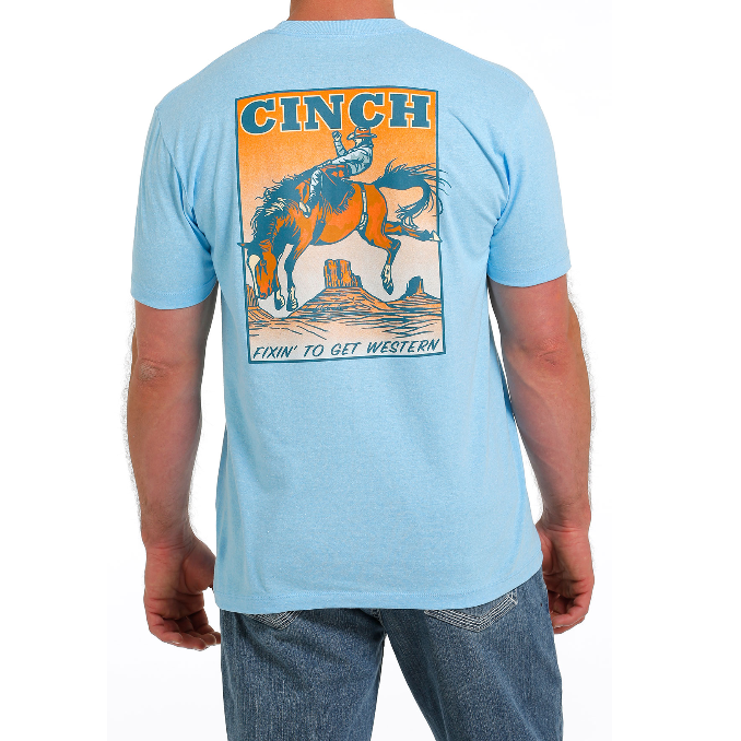 Cinch® Men's "Fixin' To Get Western" Graphic Blue T-Shirt MTT1690577