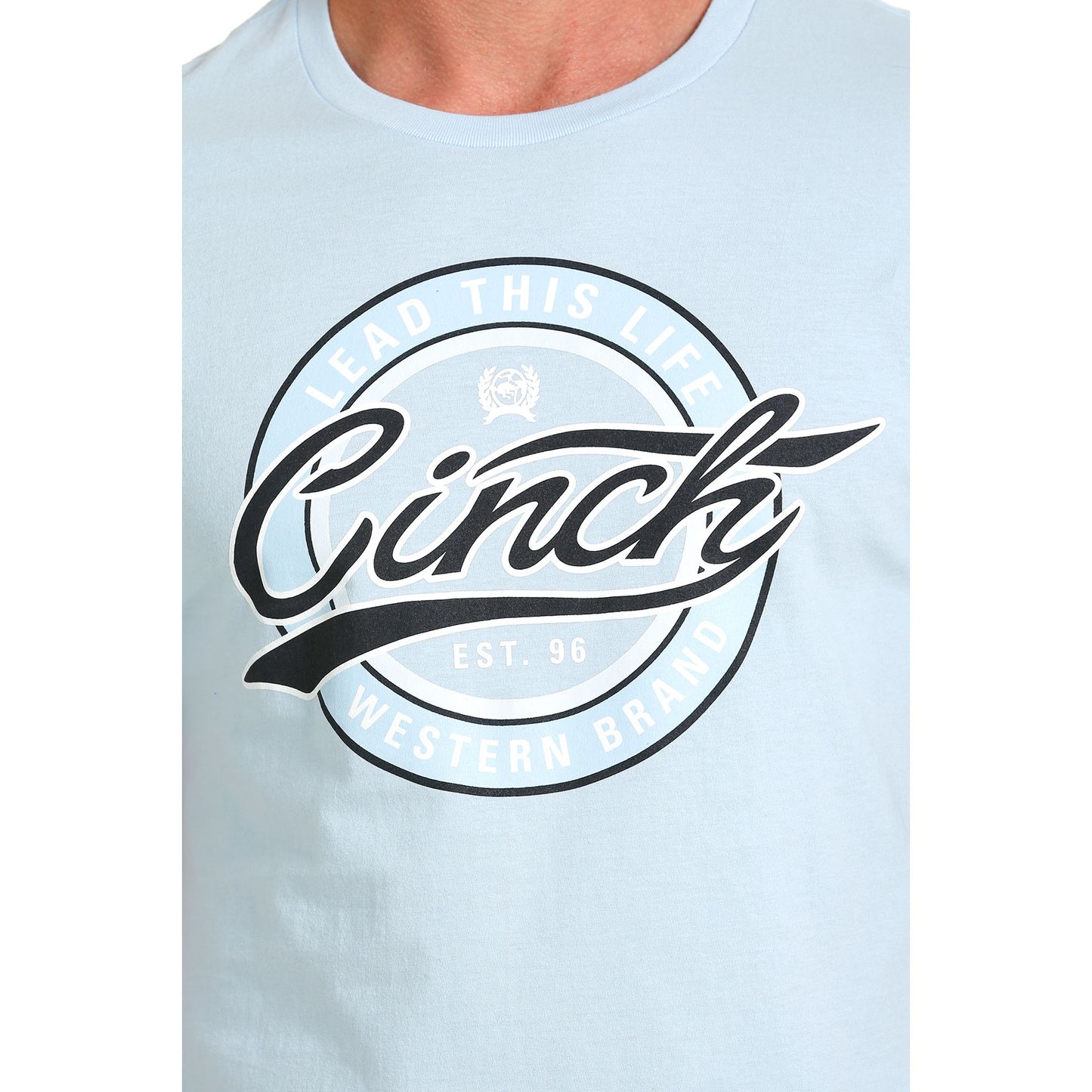 Cinch Men's Light Blue "Lead This Life" Graphic T-Shirt MTT1690580