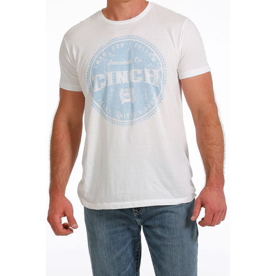 Cinch Men's White Faded "Lead, Don't Follow" Graphic T-Shirt MTT1690581