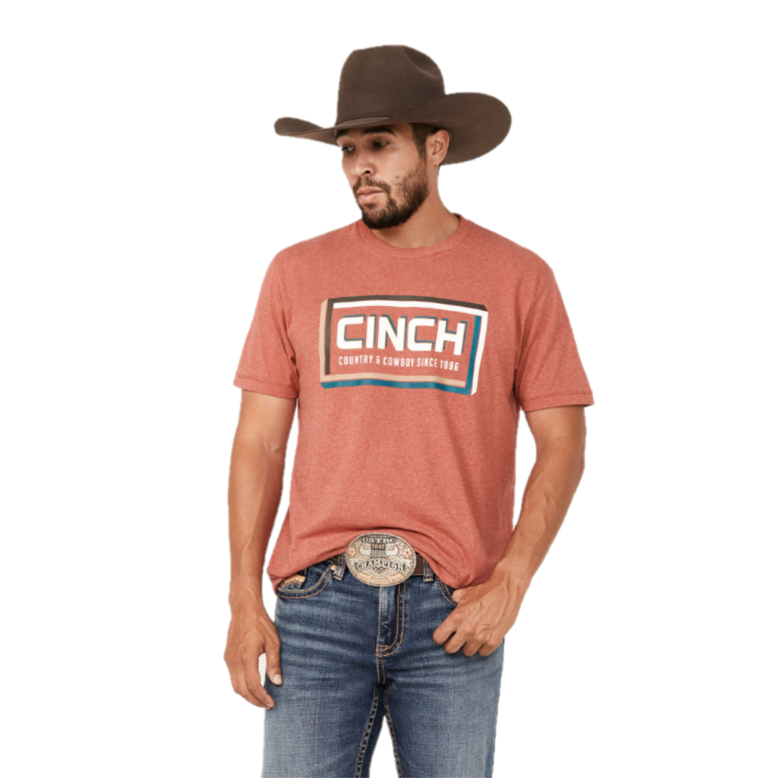 Cinch Men's Red "Country & Cowboy" Graphic T-Shirt MTT1690592
