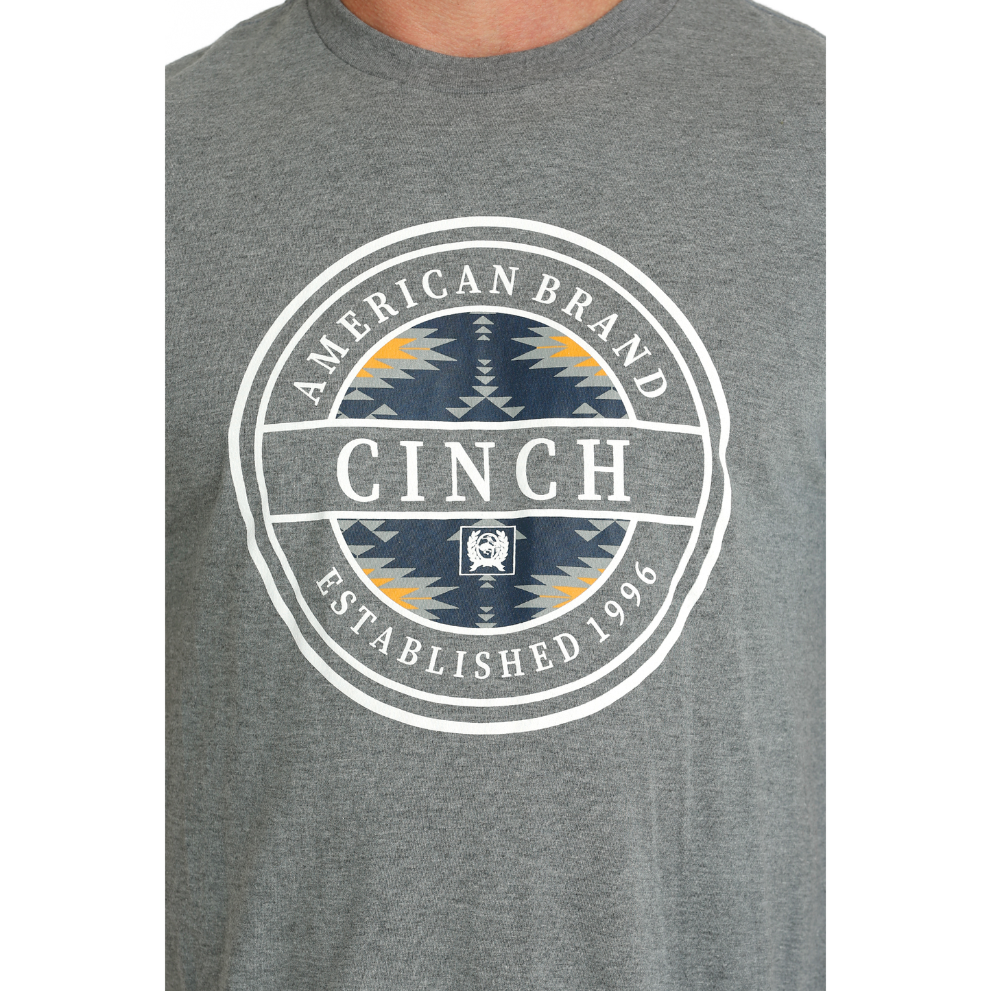 Cinch Men's Grey Circular Logo Graphic T-Shirt MTT1690601