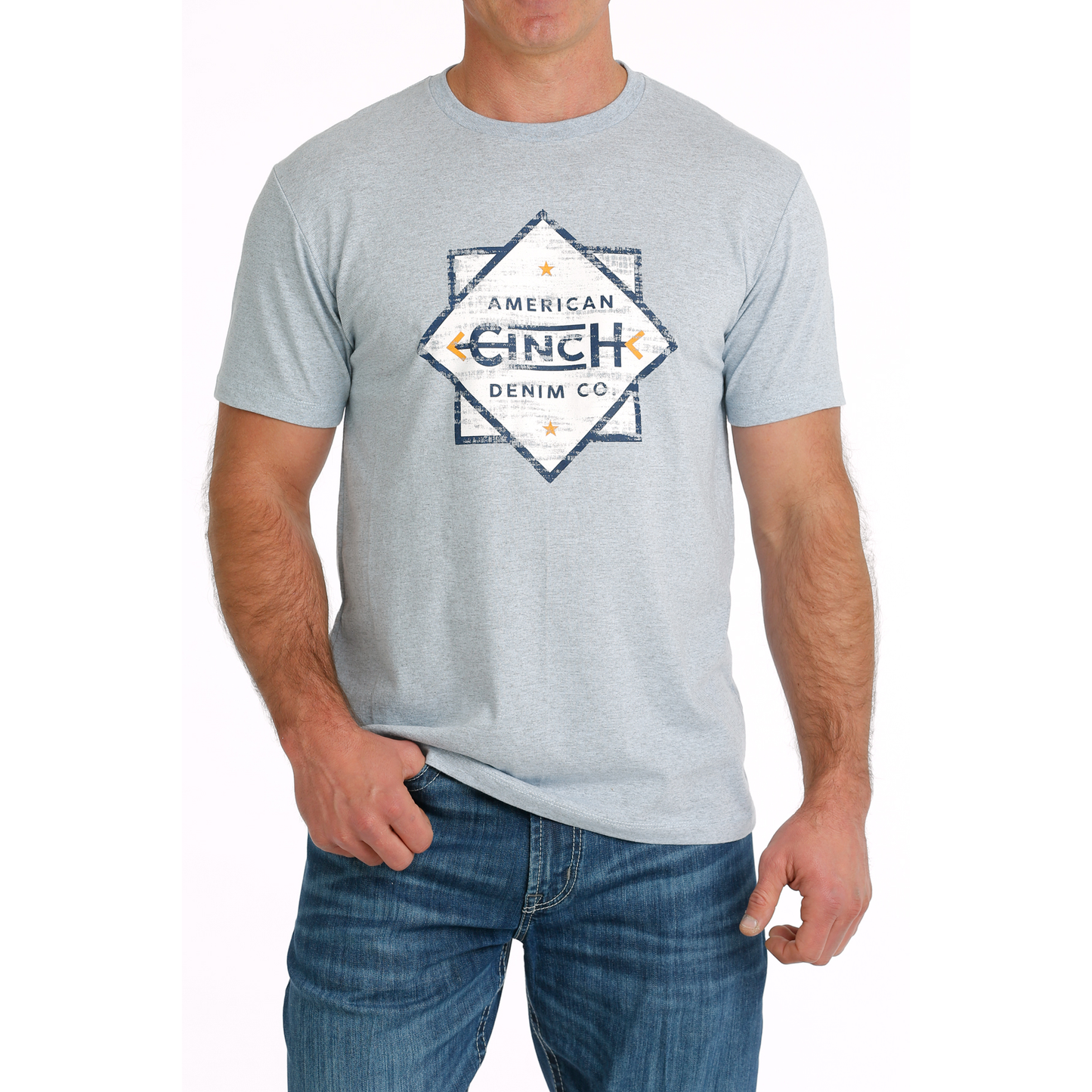 Cinch Men's Light Blue American Denim Graphic T-Shirt MTT1690604
