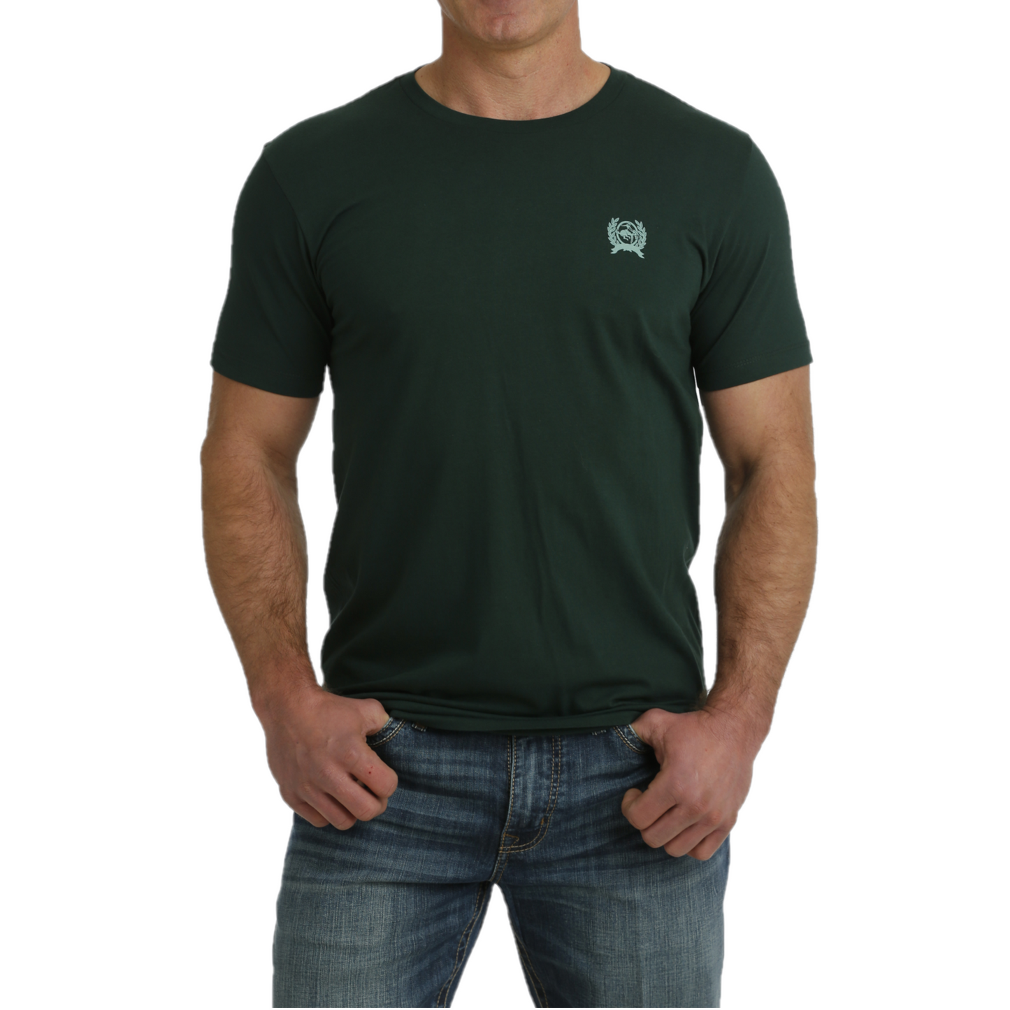 Cinch Men's Dark Green Blank Logo Graphic T-Shirt MTT1690606