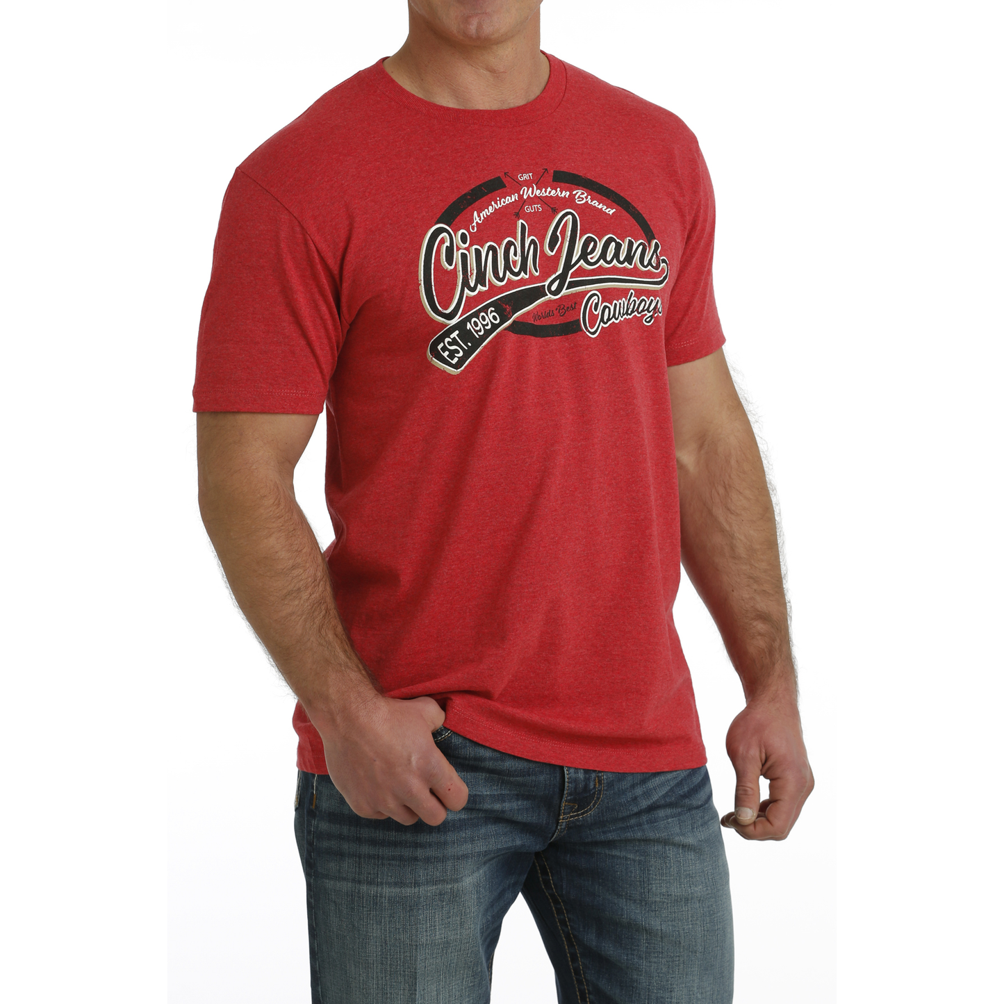 Cinch Men's Red Heather American Western Brand T-Shirt MTT1690610