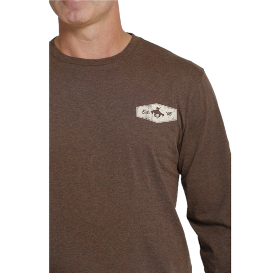 Cinch® Men's Brown Graphic Logo Long Sleeve T-Shirt MTT1721003