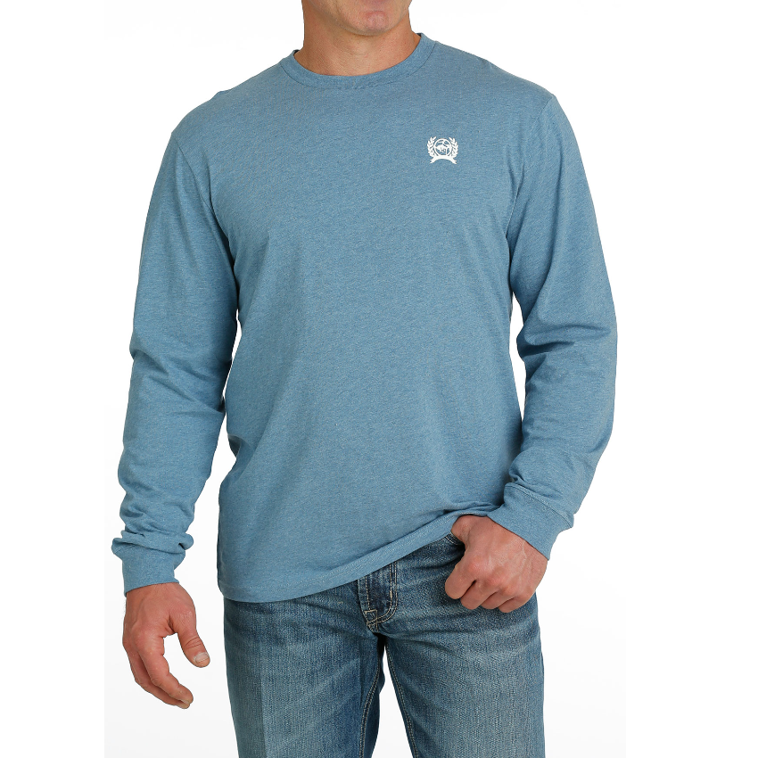 Cinch Men's Blue Logo Graphic Long Sleeve T-Shirt MTT1721008