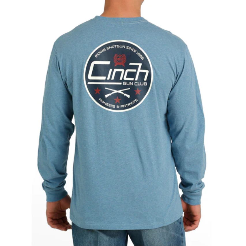 Cinch Men's Blue Logo Graphic Long Sleeve T-Shirt MTT1721008