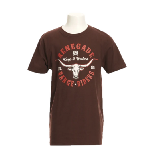 Cinch Youth Boy's Renegade Range Riders Brown T-Shirt MTT7670137