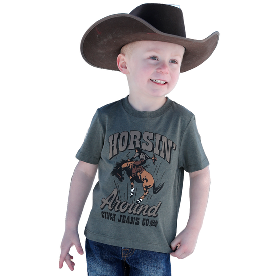 Cinch Toddler Boy's Olive Horsin' Around Graphic T-Shirt MTT7671087