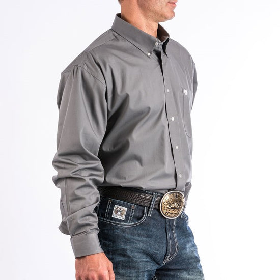 Cinch Men's Solid Grey Button Down Western Shirts MTW1104238