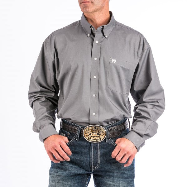 Cinch Men's Solid Grey Button Down Western Shirts MTW1104238