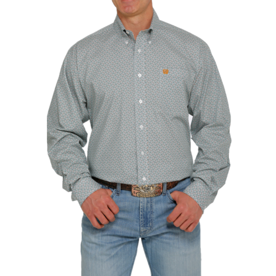 Cinch® Men's Stretch Plain Weave White Button Down Shirt MTW1105409