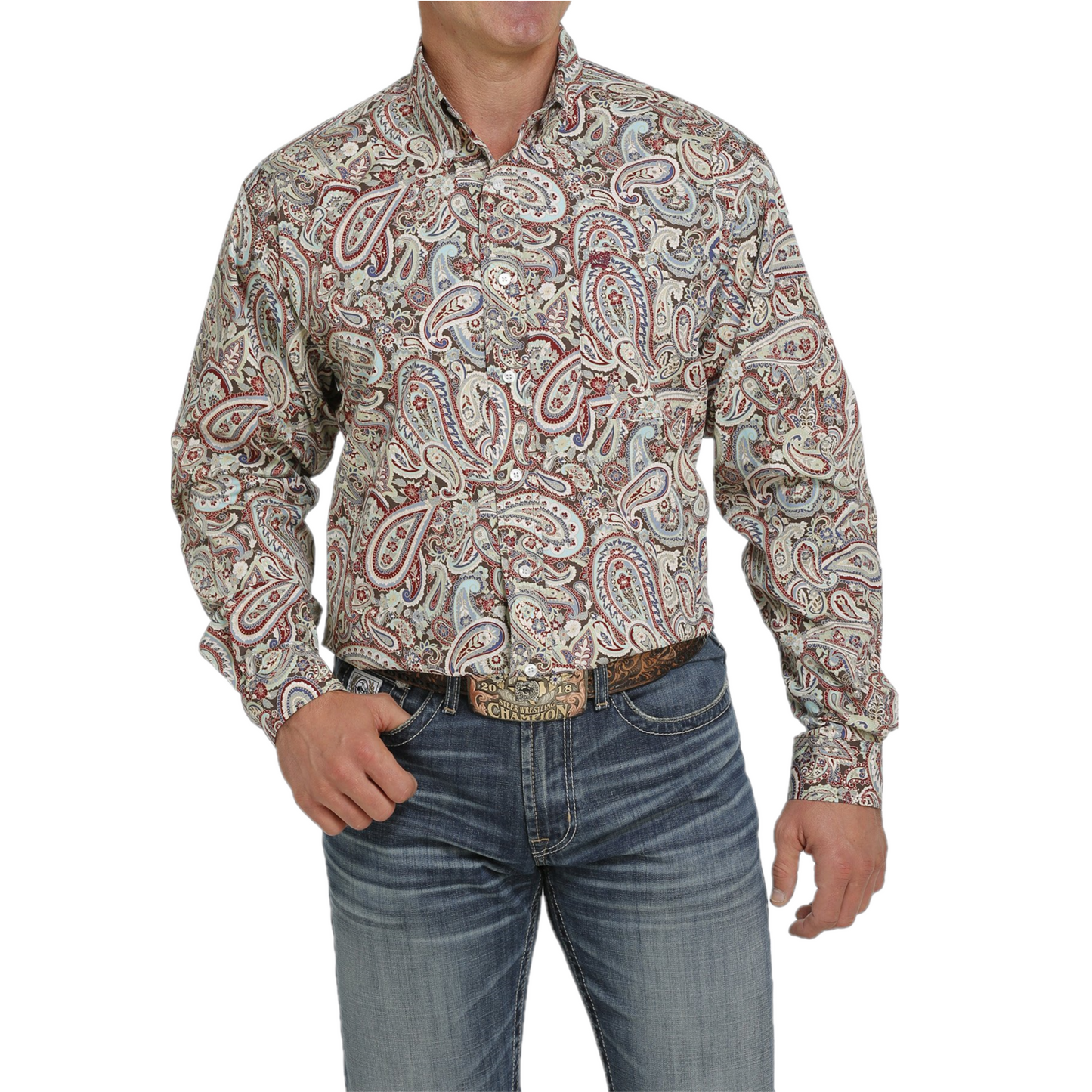 Cinch® Men's Multicolored Paisley Printed Button Down Shirt MTW1105426