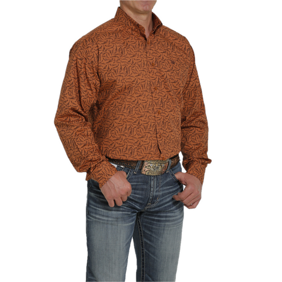 Cinch® Men's Brown Western Gun Patterned Button Up Shirt MTW1105455