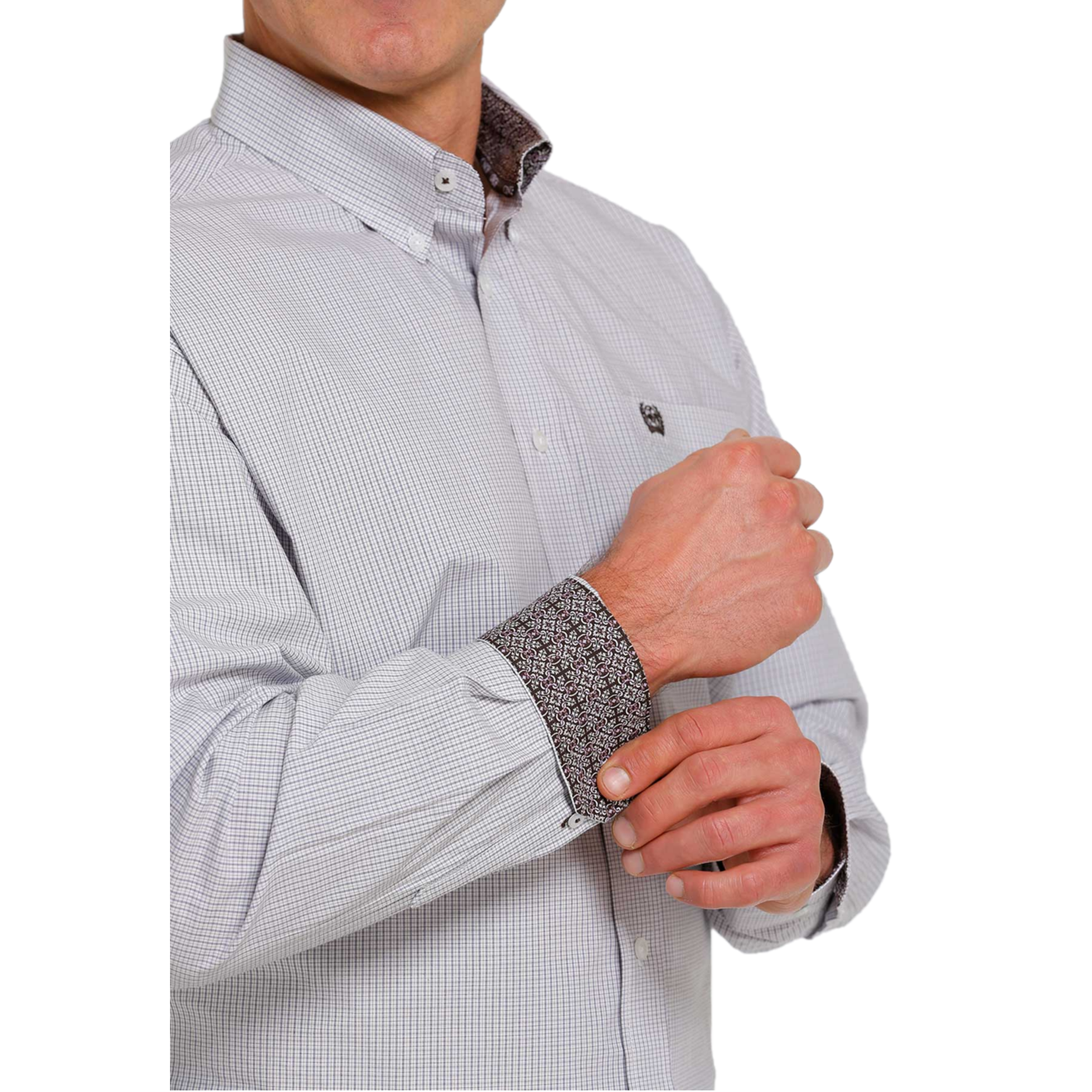 Cinch® Men's Plaid White Button Down Shirt MTW1105479