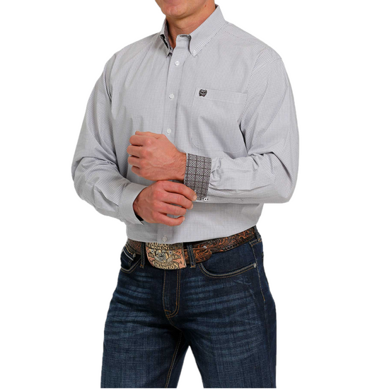 Cinch® Men's Plaid White Button Down Shirt MTW1105479