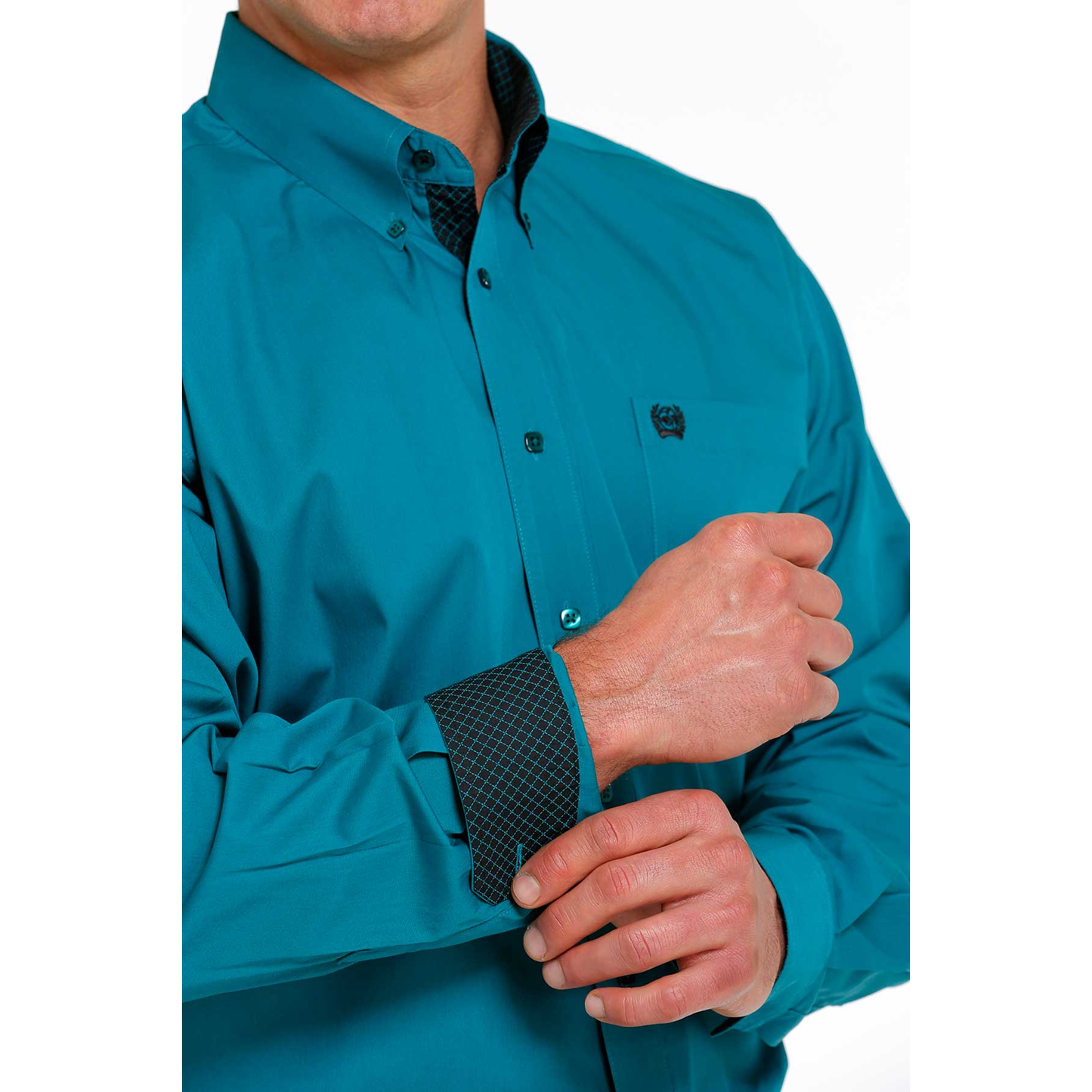 Cinch® Men's Solid Teal Western Button Down Shirt MTW1105497
