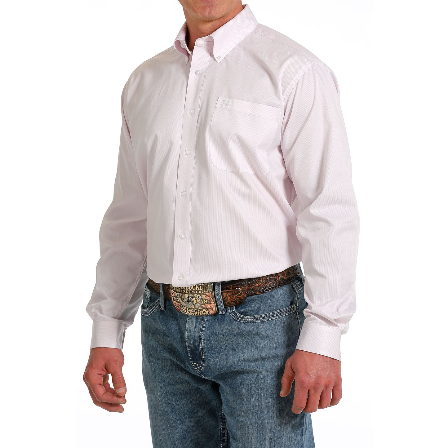 Cinch Men's Pink Micro Stripe Button Down Shirt MTW1105591