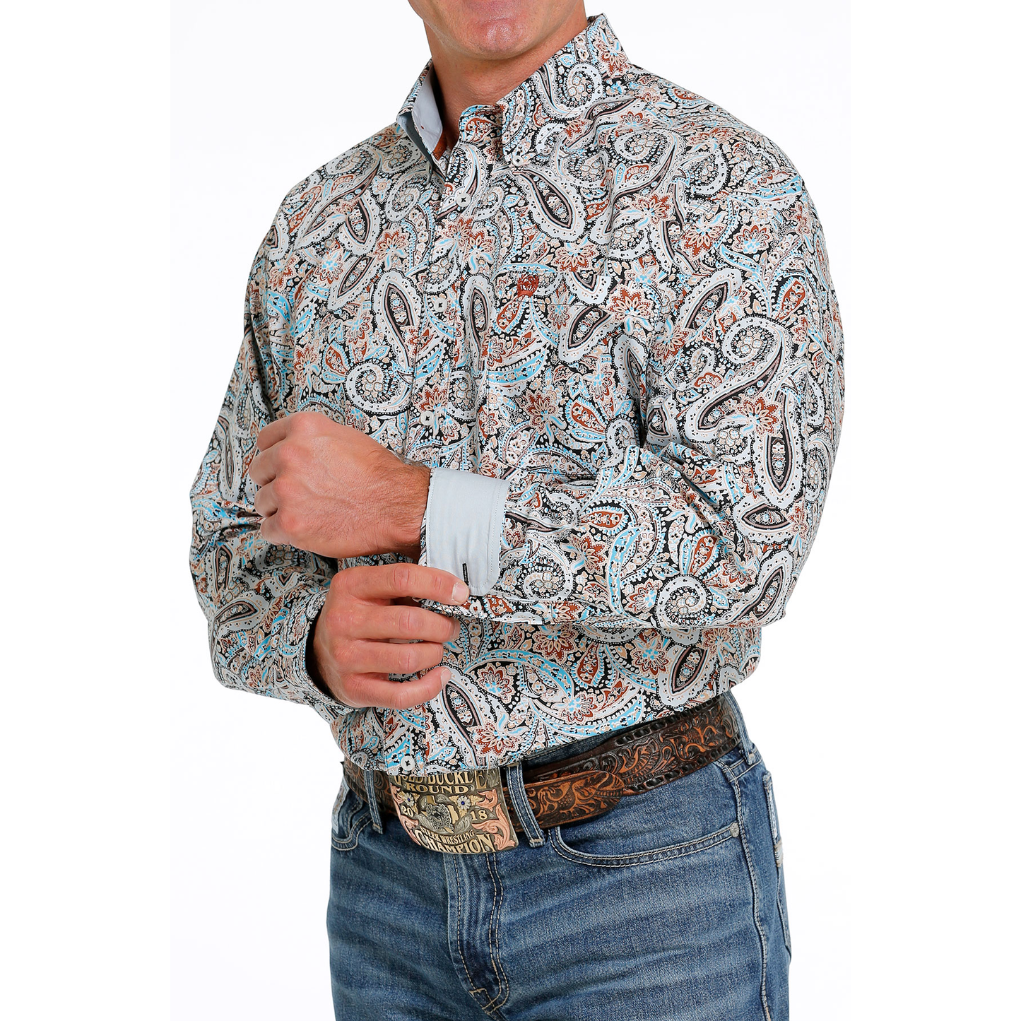 Cinch Men's Multicolor Paisley Print Button Down Shirt MTW1105618