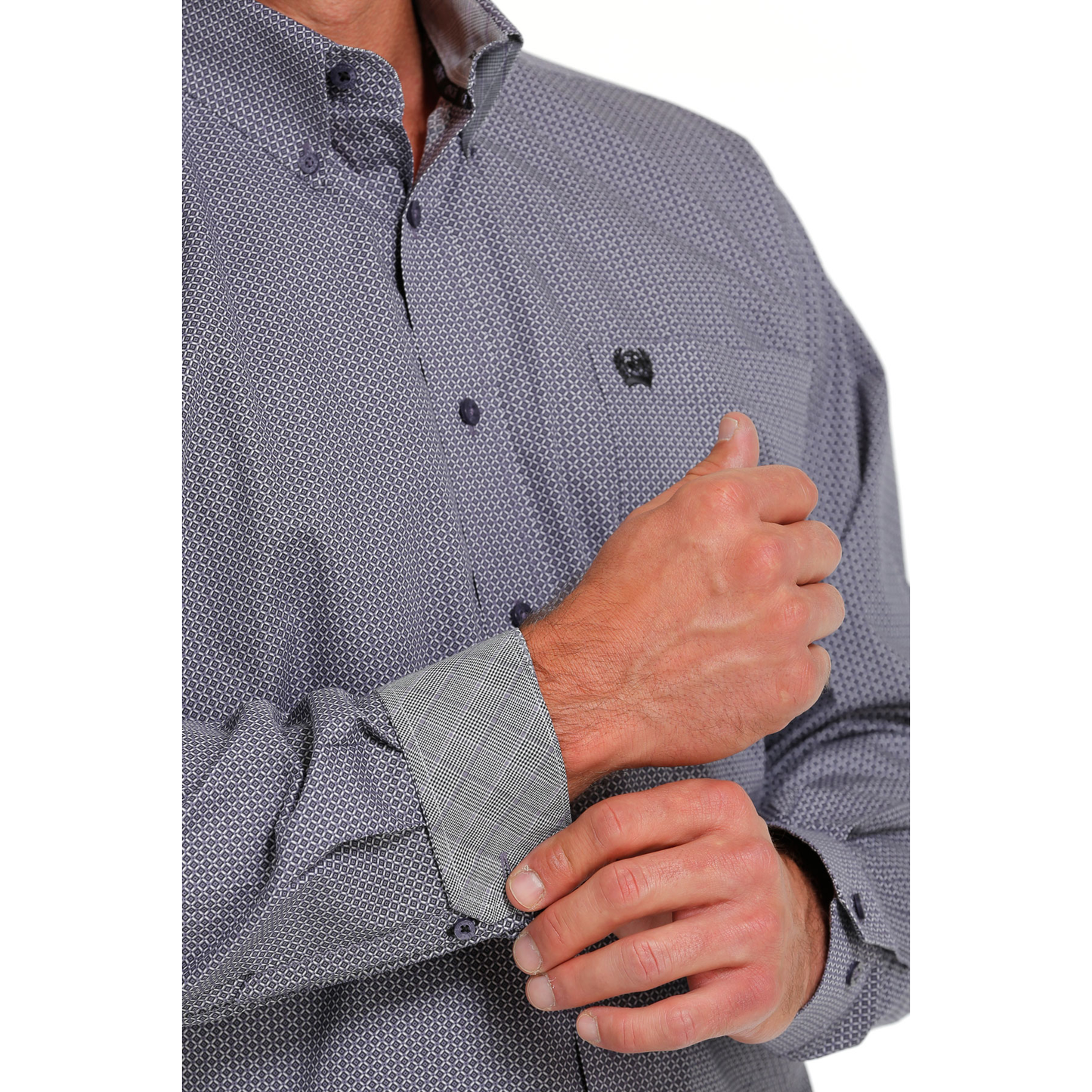 Cinch Men's Lilac Diamond Print Button Down Shirt MTW1105635