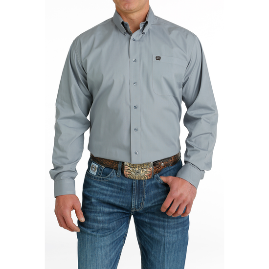 Cinch Men's Solid Grey Button Down Shirt MTW1105648