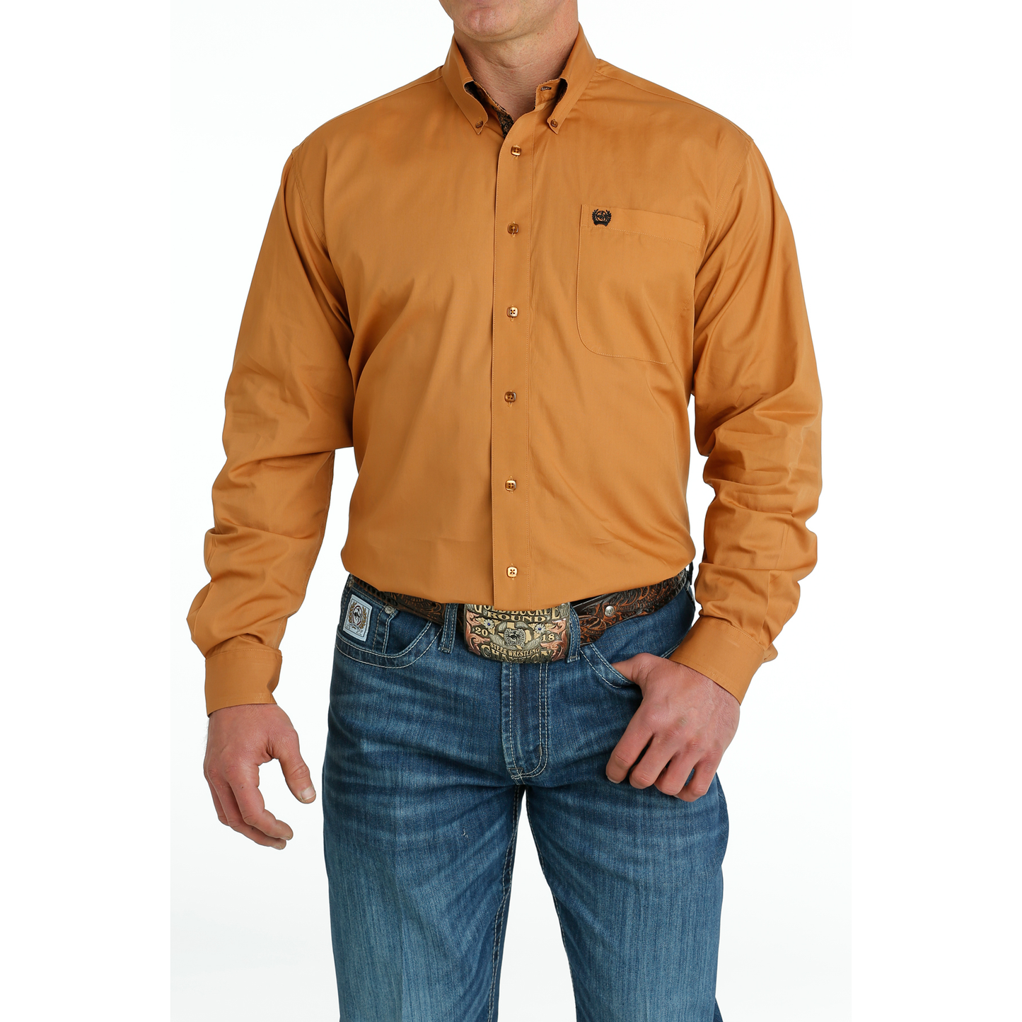 Cinch Men's Solid Gold Button Down Shirt MTW1105666