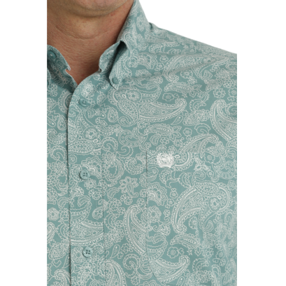 Cinch Men's Blue Paisley Printed Button Down Shirt MTW1105704