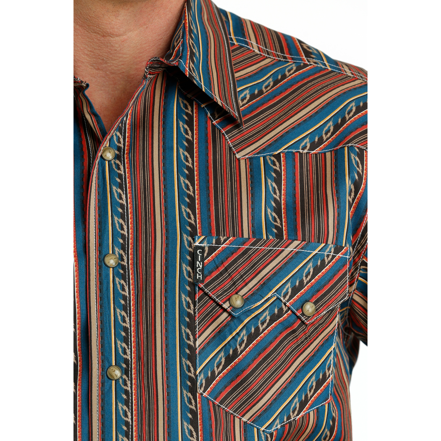 Cinch Men's Multicolor Modern Print Button Down Shirt MTW1301069