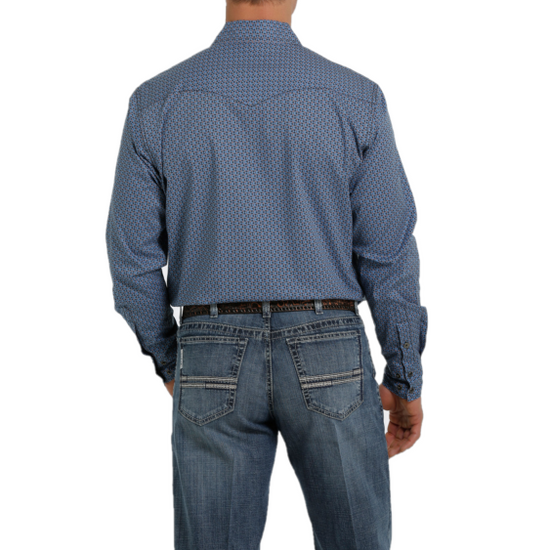 Cinch® Men's Western Topstitch Blue Snap Down Shirt MTW1303055