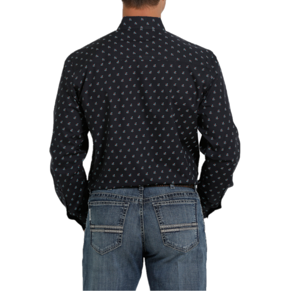 Cinch® Men's Navy Printed Long Sleeve Button Down Shirt MTW1347045