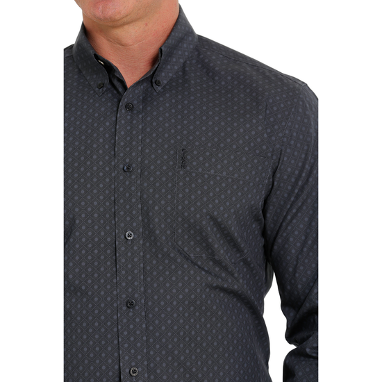 Cinch® Men's Geometric Navy Button Down Shirt MTW1347065