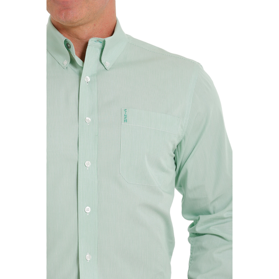 Cinch® Men's Striped Green Button Down Shirt MTW1347071