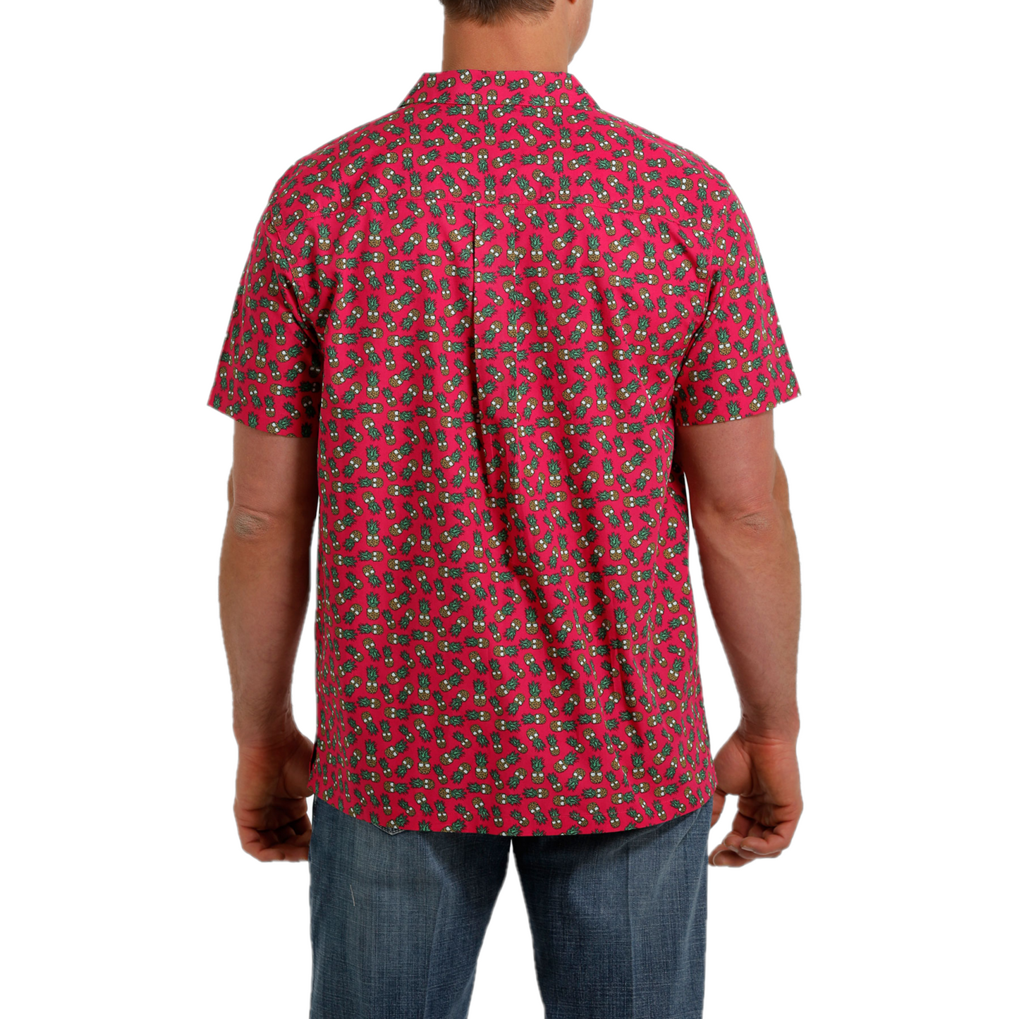 Cinch® Men's Camp Pink Pineapple Print Button Down Shirt MTW1401004