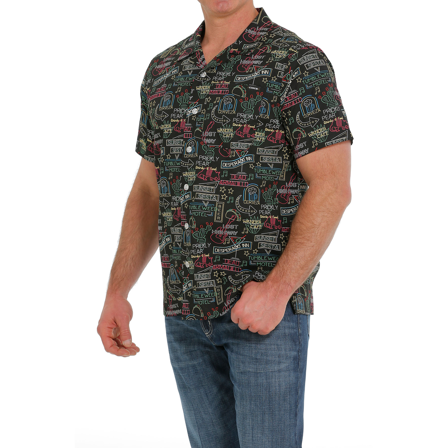 Load image into Gallery viewer, Cinch® Men&amp;#39;s Western Saloon Black Button Down Shirt MTW1401025
