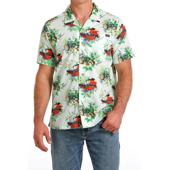 Load image into Gallery viewer, Cinch® Men&amp;#39;s Tropical Graphic Mint Green Button Down Shirt MTW1401028
