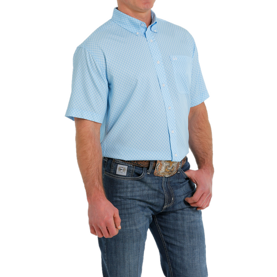 Cinch® Men's Arena-Flex Crosshatch Blue Button Down Shirt MTW1704111
