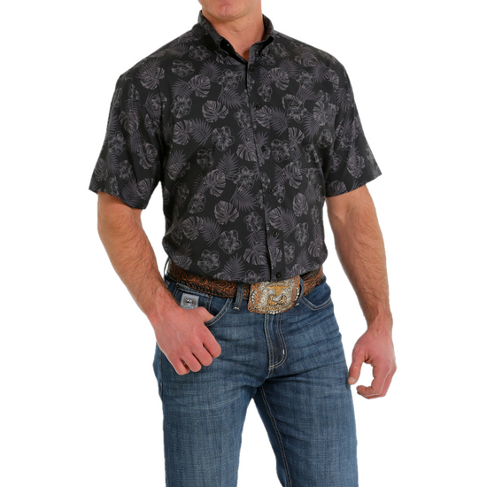 Cinch® Men's Arena Flex Tropical Black Button Down Shirt MTW1704113