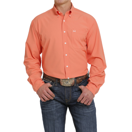 Cinch® Men's Athletic Solid Coral Button Down Shirt MTW1862015