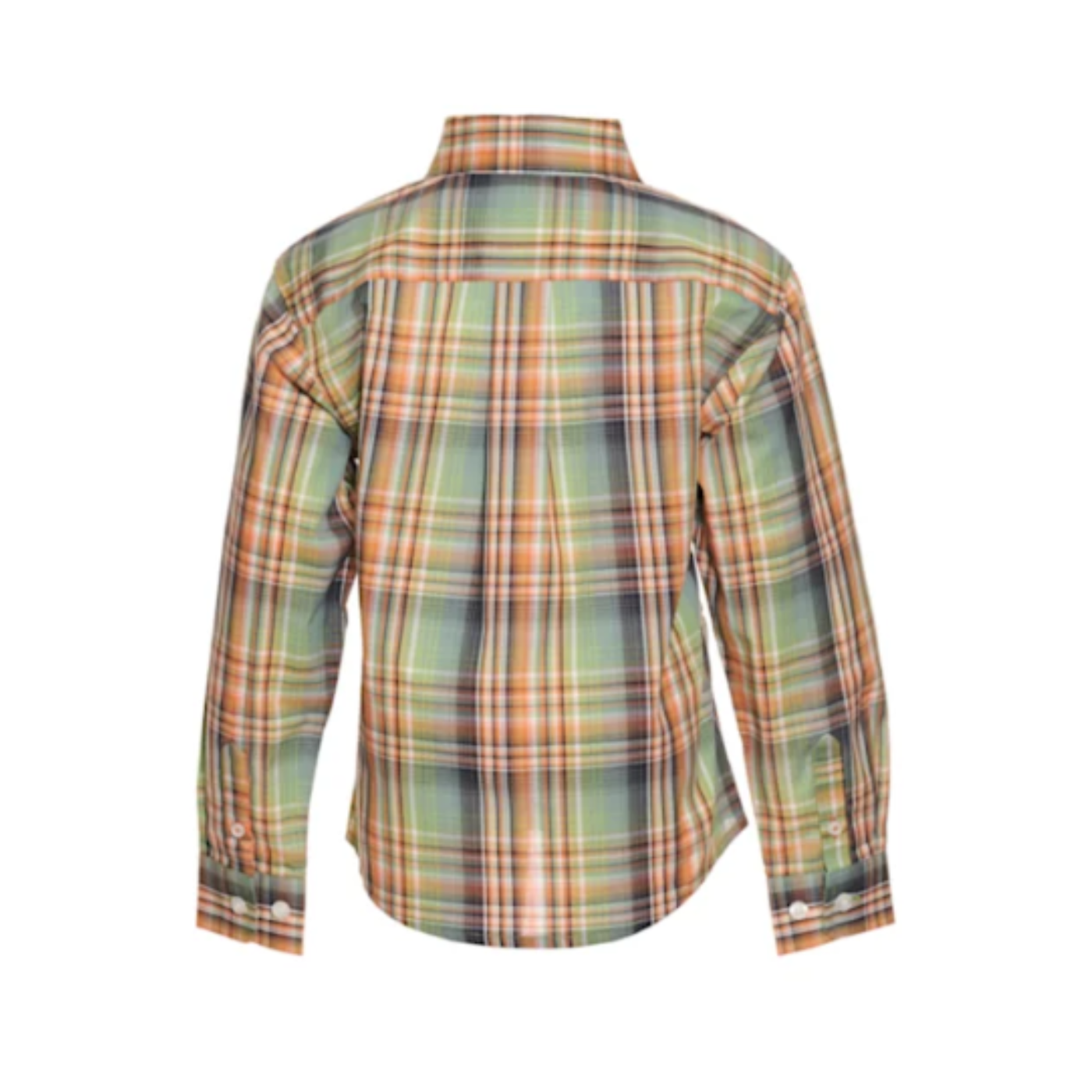 Cinch® Toddler Boy's Orange & Green Plaid Button Down Shirt MTW7062296