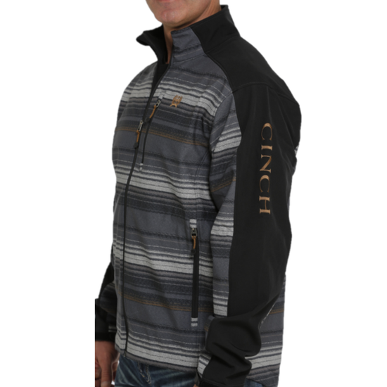Cinch® Men's Black Striped Bonded Softshell Jacket MWJ1063004