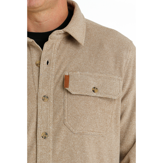 Cinch Men's Khaki Button Down Shirt Jacket MWJ1229002