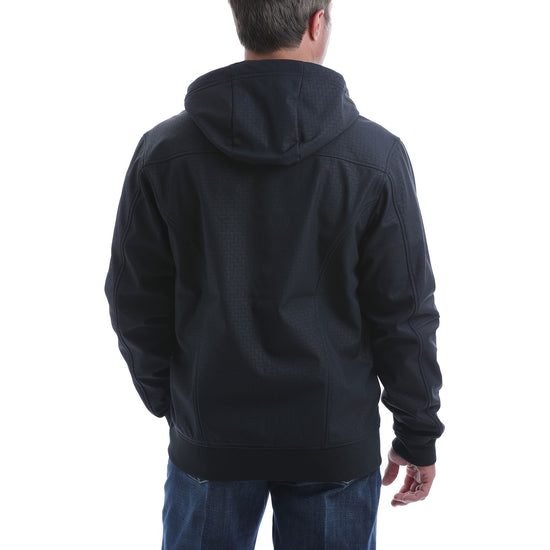 Cinch Men's Black Logo Softshell Hooded Bonded Jacket MWJ1524001