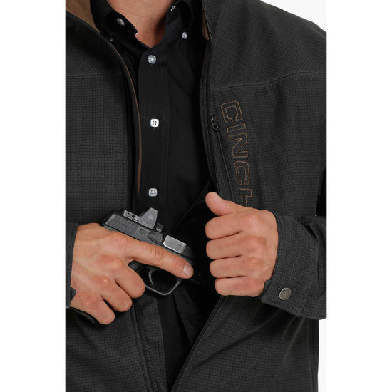 Cinch Men's Concealed Carry Black & Tan Bonded Logo Jacket MWJ1537002