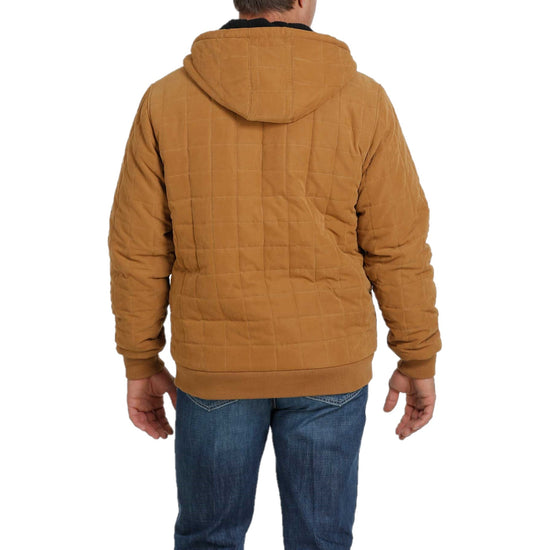 Cinch Men's Sherpa Lined Brown Canvas  Hooded Jacket MWJ1554001